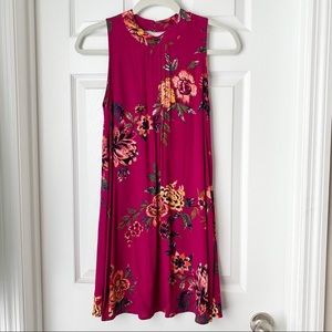 Floral Print Fushia Dress
